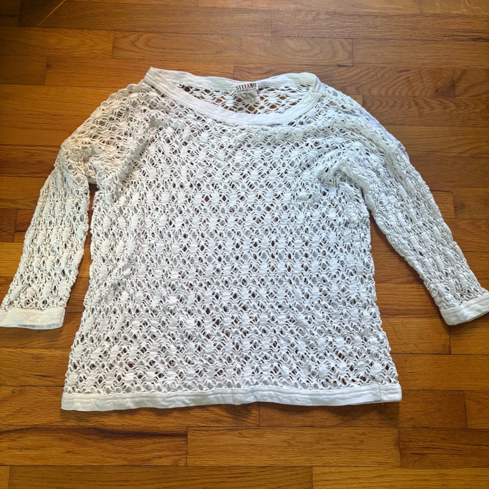 Vintage white top stefano international large woman’s beach style cute